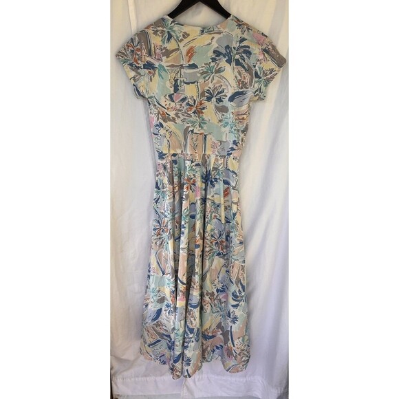 VTG Carol Anderson California Midi Dress Pastel Beach Vacation Button Front - Picture 7 of 11